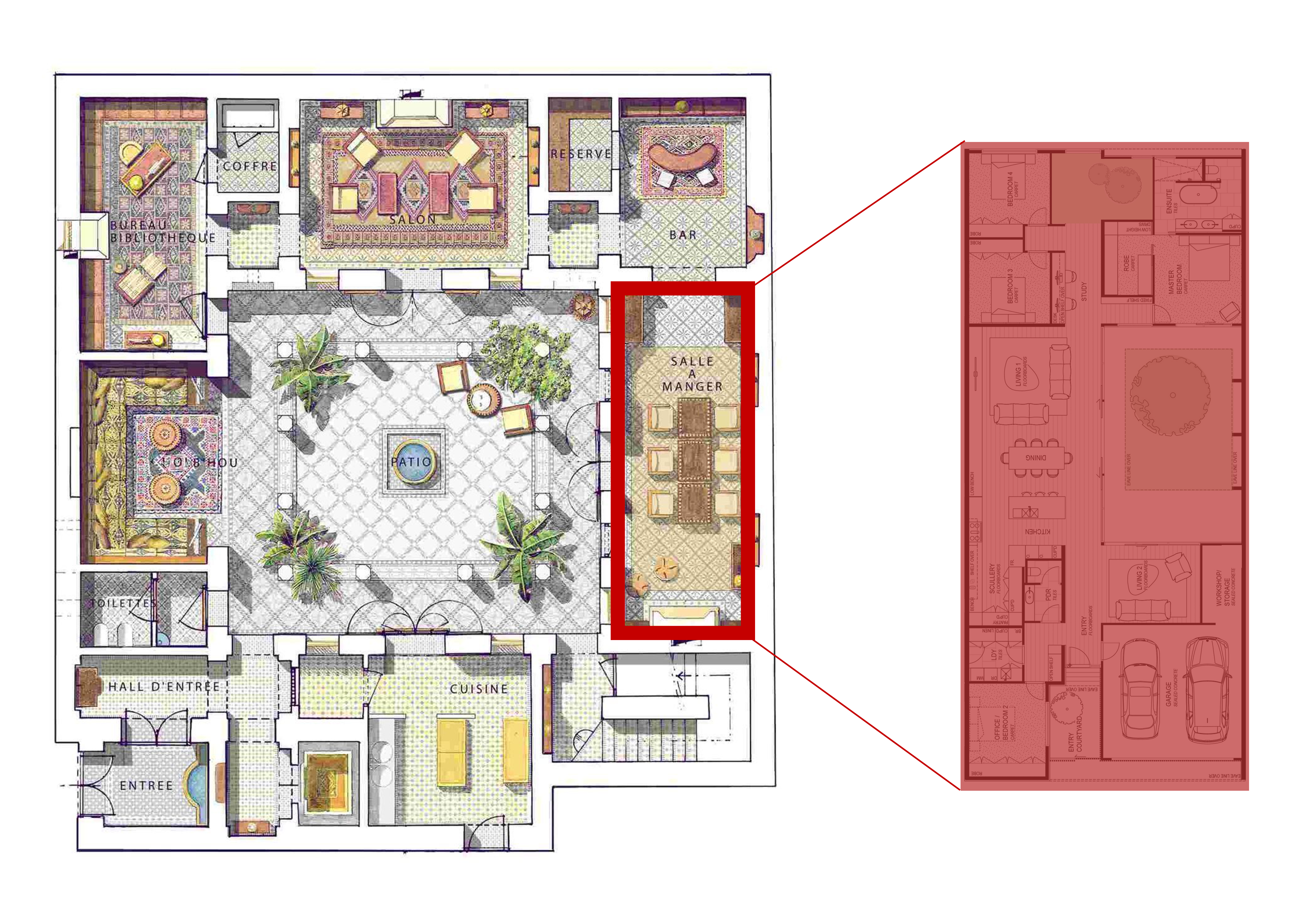 Concept Tunisian courtyard house rendering 2