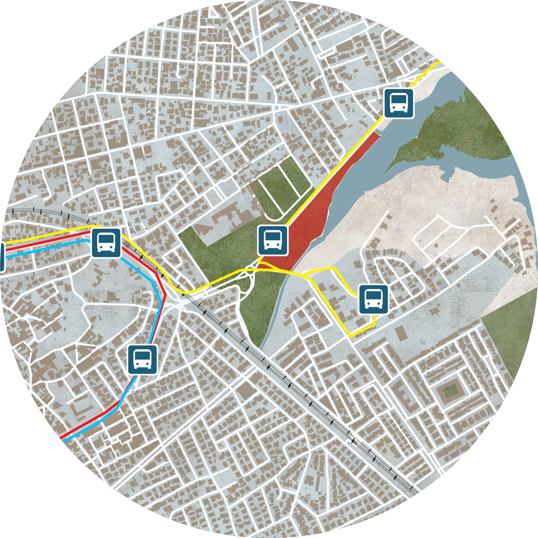 Radès Site Bus Stations Map
